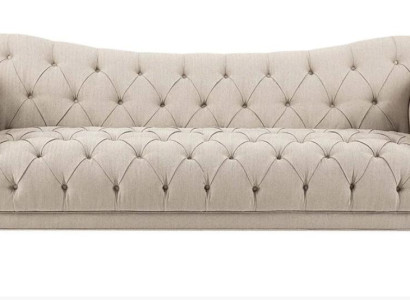 Beige Couch mit knöpfen Chesterfield Sofa Polster Sitz Couchen Sofas Luxus Neu